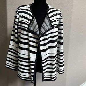 NWT Alfani Black and White Sequence Sweater Cardigan